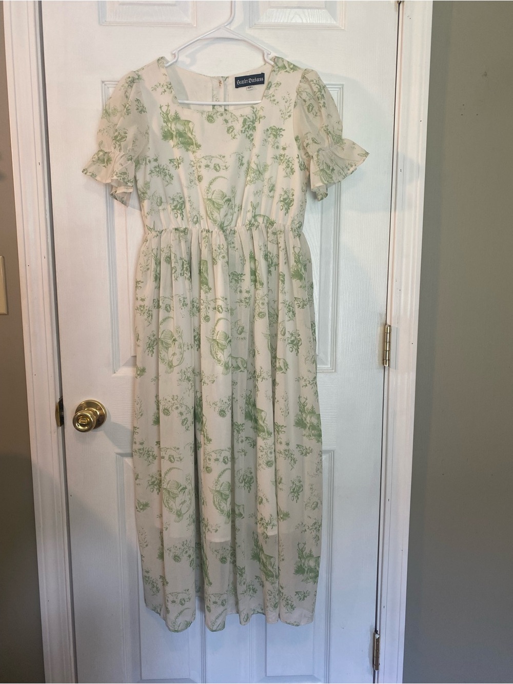 Girls Green Floral Maxi Dress by Scarlet Darkness 12Y Woodsy Print